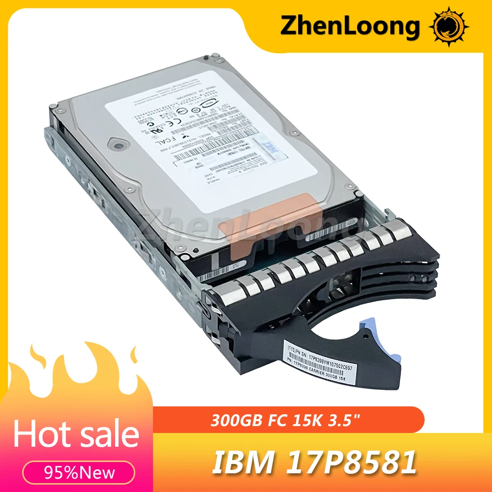 

ZhenLoong Hard Drive Disk 300GB 15K FC 3.5" For IBM DS8000 HDD 17P8398 17P8581