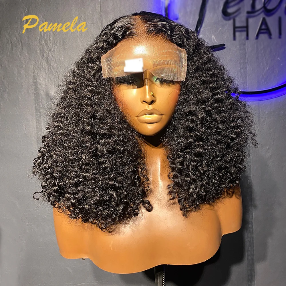 Brazilian 9x6 5x5 Curly Glueless Human Hair Wigs Wear And Go 250% High Density Curly Transparent Lace Frontal Wigs For Women