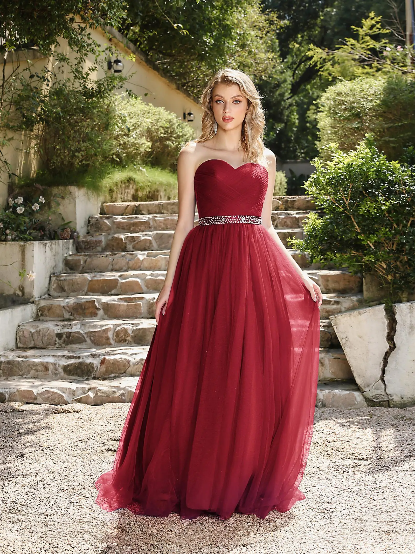 BABYONLINE فستان سهرة علوي مثير بدون حمالات ورقبة...