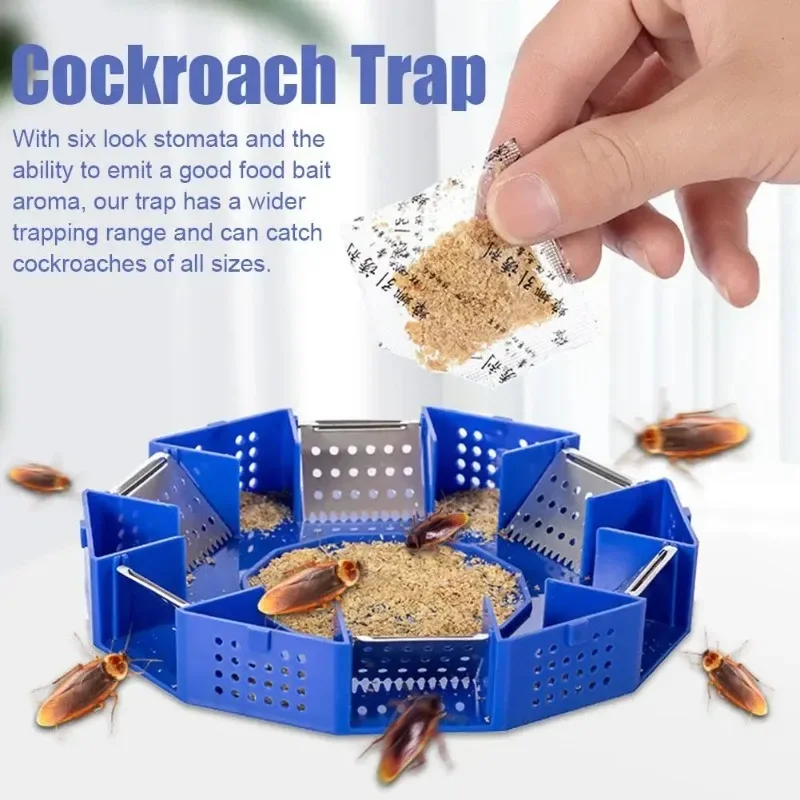 Cockroach Trap, Six-Door Upgrade, Safe Efficient Anti Cockroaches Killer, Plus Large Repeller, No Pollute Green for Home Kitche