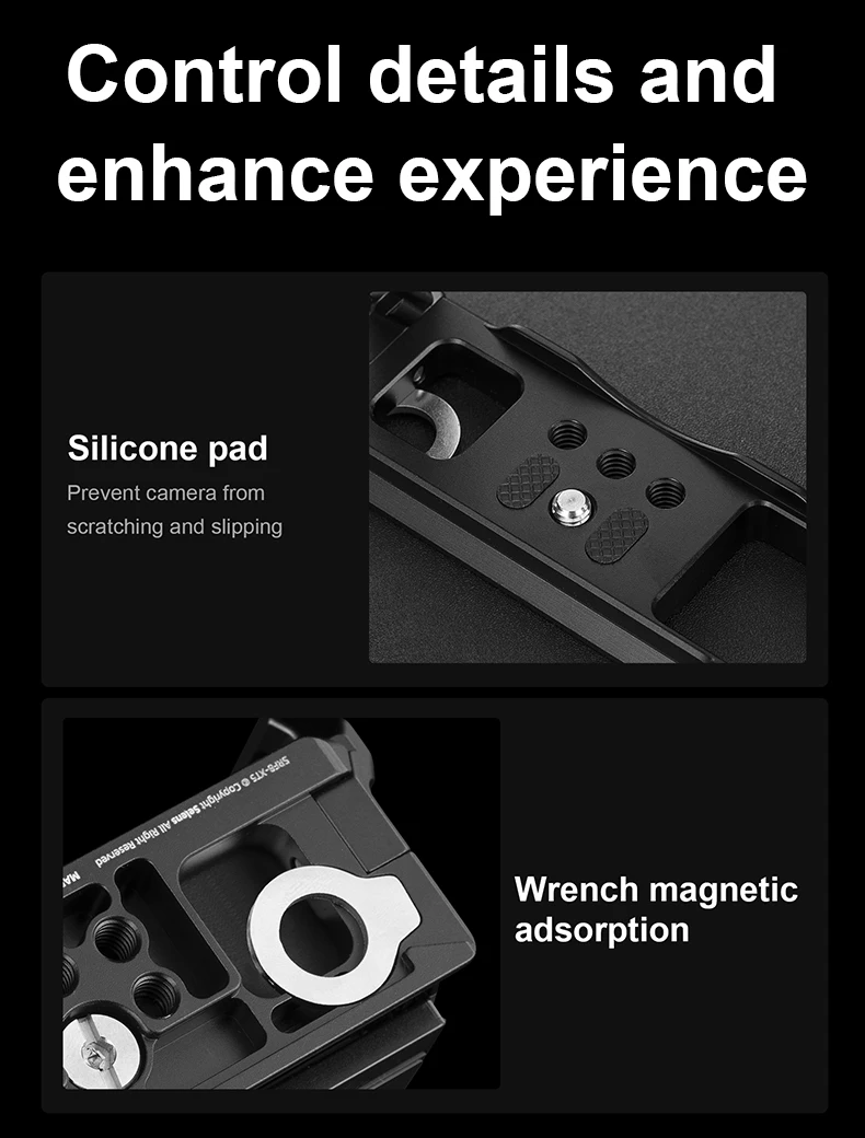 Camera Full Cage for Fujifilm X-T5 with Expansion 1/4 & 3/8 Screw Holes Aluminum