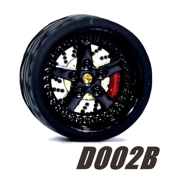 Carlomo-ruedas Clase D Part1 1/64 con neumáticos de goma para