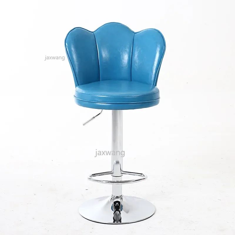 Bar Chair High-quality Leather Modern Lift office Chair Creative Cashier Front Chairs Nordic Rotating High Stool