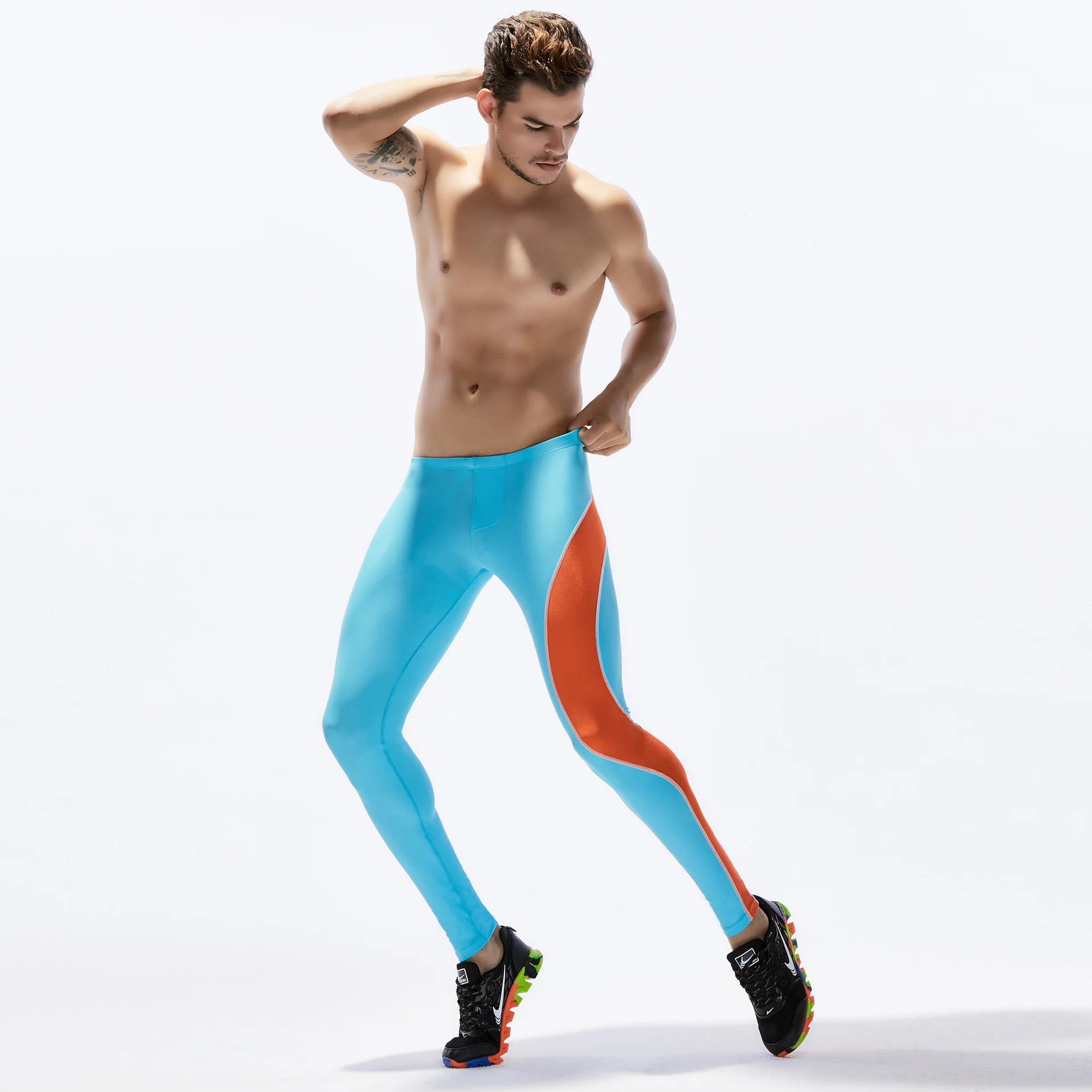 Autumn Winter Men Running Tights Long Elastic Sweatpants Jogging Fitness Gym Workout Training Yoga Leggings Activewear