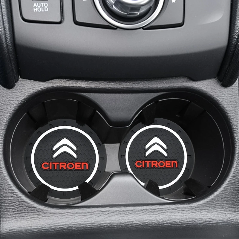 2Pc Car Coasters Water Cup Slots Non-Slip Mat Water Cup Pad For Citroen C2 C3 C4 C5 C6 C1 DS3 DS4 DS5 Xsara Berlingo Accessories cup holder coasters car coaster pads