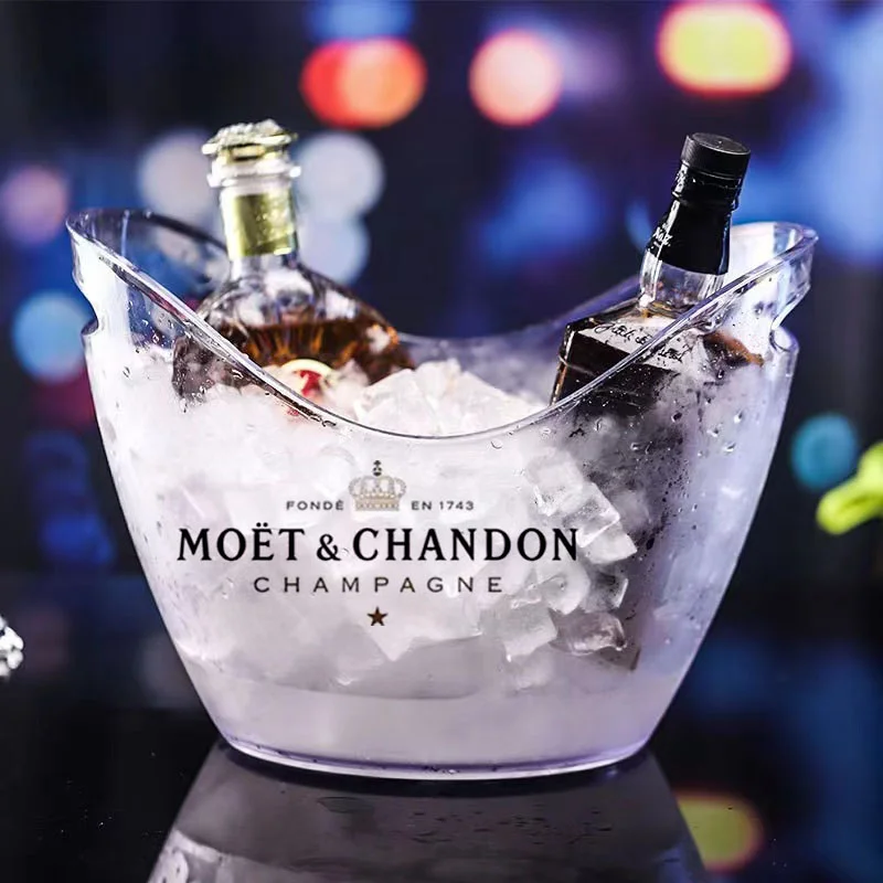 

Transparent Ice Cube Storage Bucket Beer Win Bucket Bar moet Container Champagne Can Wine Bucket Champagne Beer Chiller