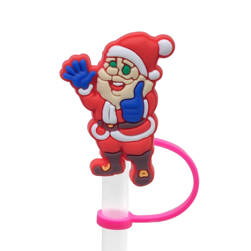Christmas Style Silicone Straw Cover Accessories 1/30PCS 8mm Straw Topper for 30&40Oz Cups Dustproof Cap Christmas Gifts silicone straw cover