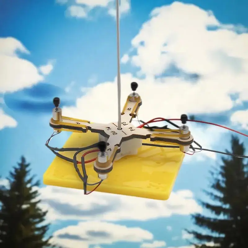 Boîte du Kit Drone DIY en Bois pour Enfant - Jouet Éducatif Scientifique avec les pièces et outils visibles