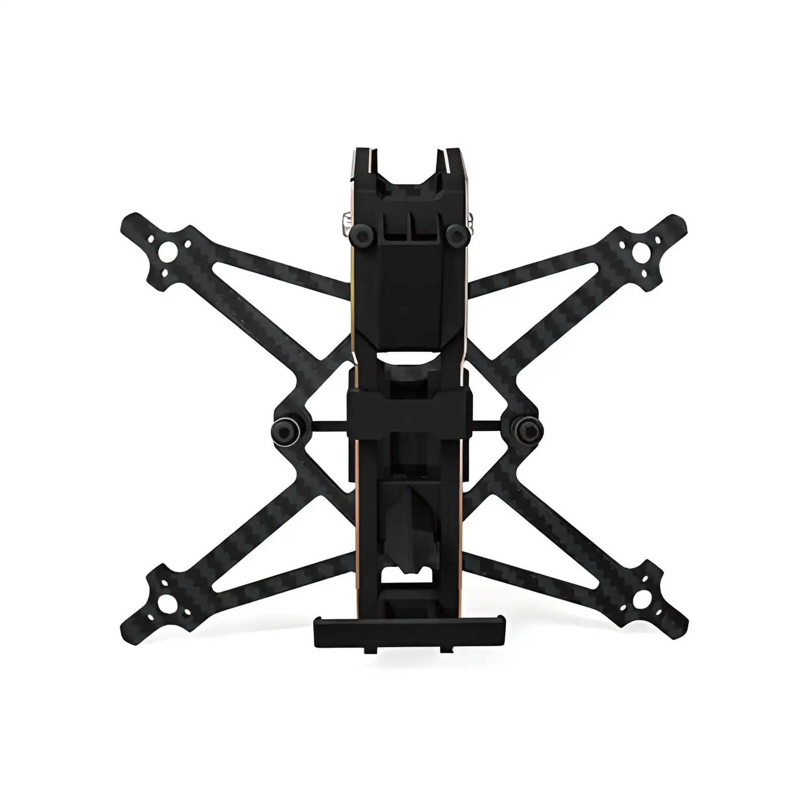 Détail du kit châssis HGLRC Draknight 2 pouces : fibre de carbone tressée et découpe pour drone micro course FPV