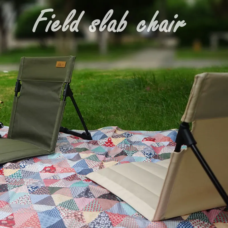 Outdoor Foldable Camping Chair Garden Park Single Reclining Chair Backrest Cushion Picnic Camping Foldable Beach