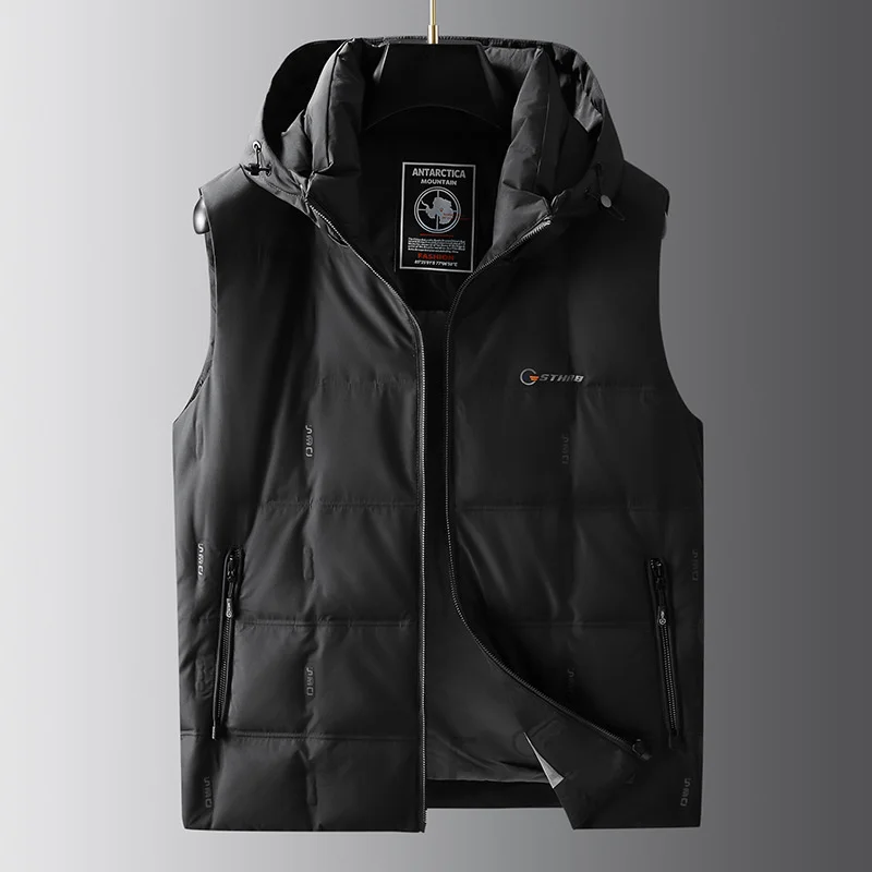 

Men's New Arrival Suepr Fashion Large Casual Stand Collar Hooded Down Vest In Winter Plus Size L XL 2XL 3XL 4XL 5XL 6XL 7XL