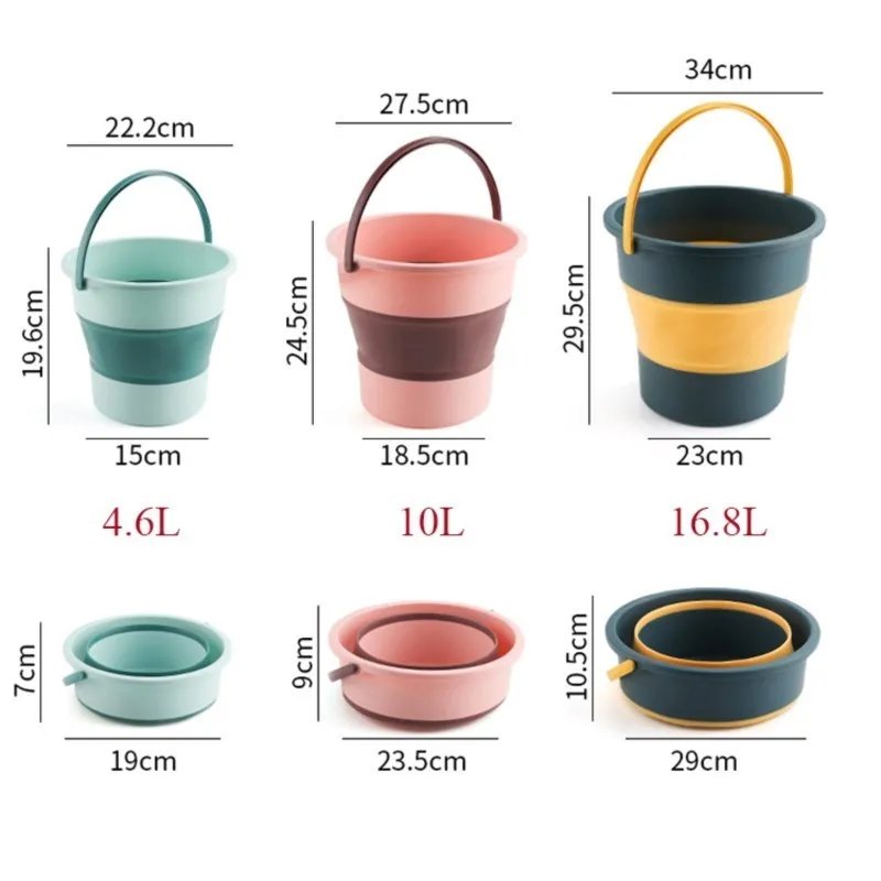 4.6-16.8L Foldable Bucket Portable Plastic Bucket Portable Bath Bucket  Storage Bucket for Outdoor Fishing Camping Car - AliExpress