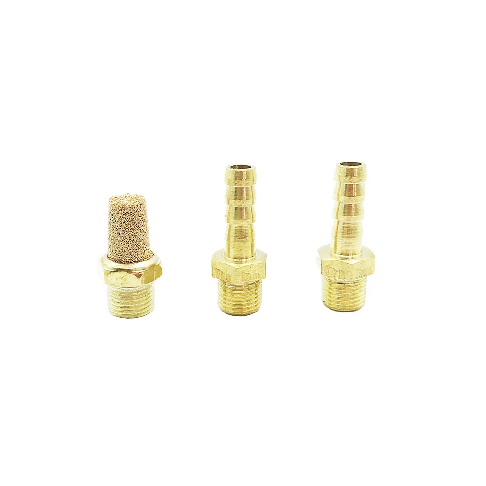 RESO Brass Connectors Fittings Sintered Air Vent Muffler Solenoid Valve brass connectors