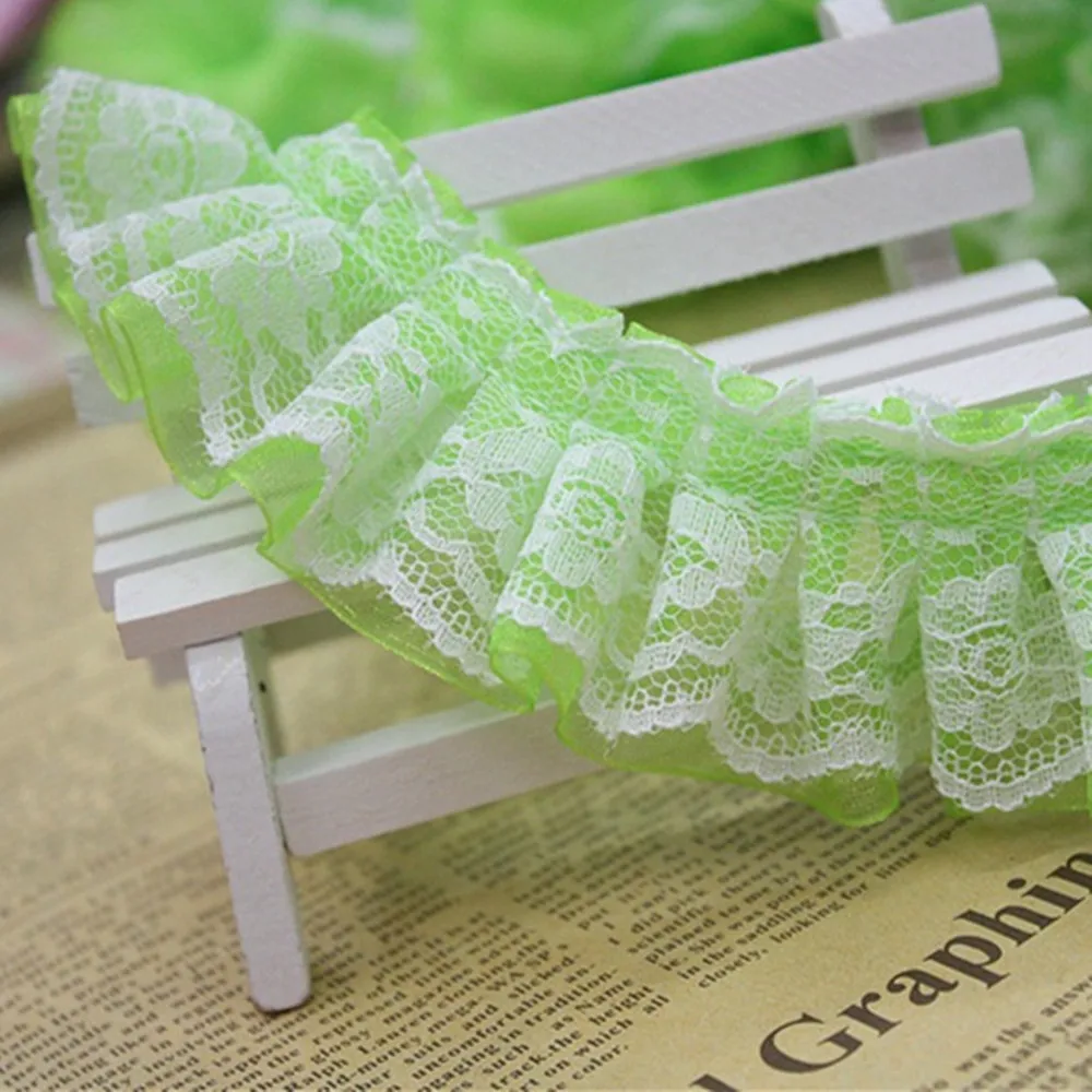 Pleated Lace Fabric Ribbon 4cm Lace Trim DIY Craft Supplies Sewing 1M