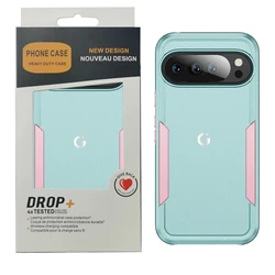 Heavy Duty Rugged Shockproof Armor Box with Anti - Drop Protection - Pixel 11 Pro (Pink Green)