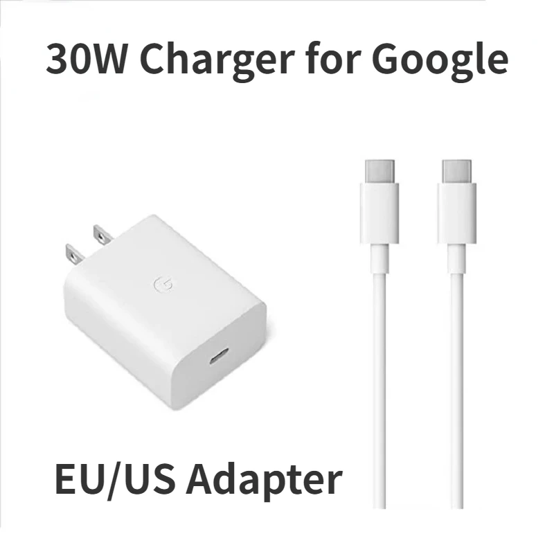 Google Pixel 7 6 pro 30w/eu/us用充電器,USBタイプCケーブル