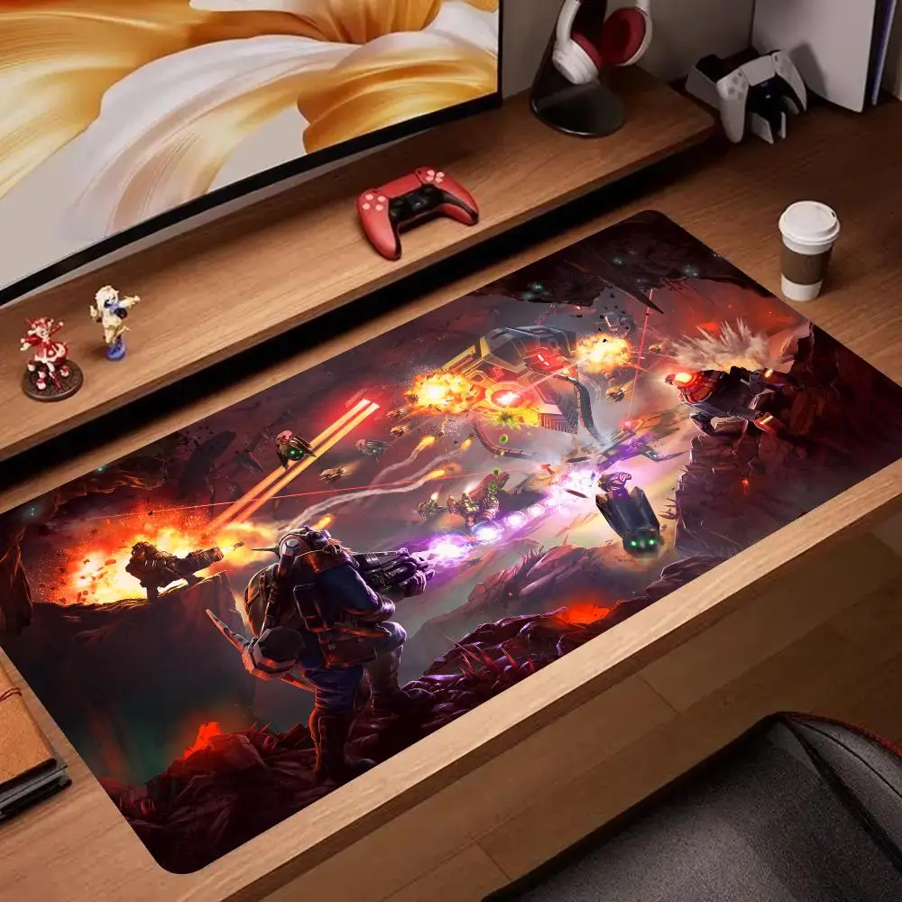 

Hot Co-op shooter adventure game Deep Rock Galactic Mouse escritorio Pad Computer Mouse Pad kawaii Gaming MousePad Waterproof PU Leather Mouse Mat Gamer