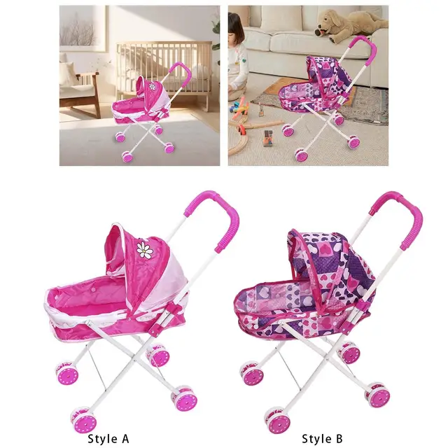 Baby Buggy Toys Toy Old Style Baby Buggy Foldable Doll Stroller