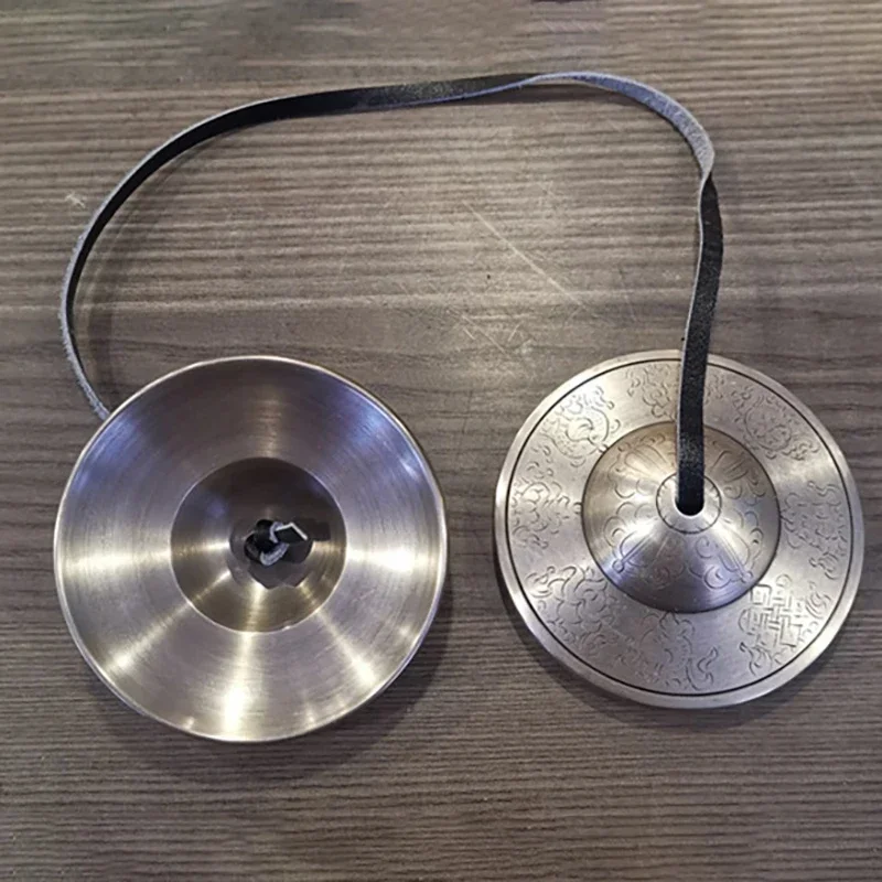 Nepal Brass Tibetan Bell Handmade Large Tingsha Bells Buddhist Cymbal Meditation Bell Buddhist Supplies Orff Music Instruments