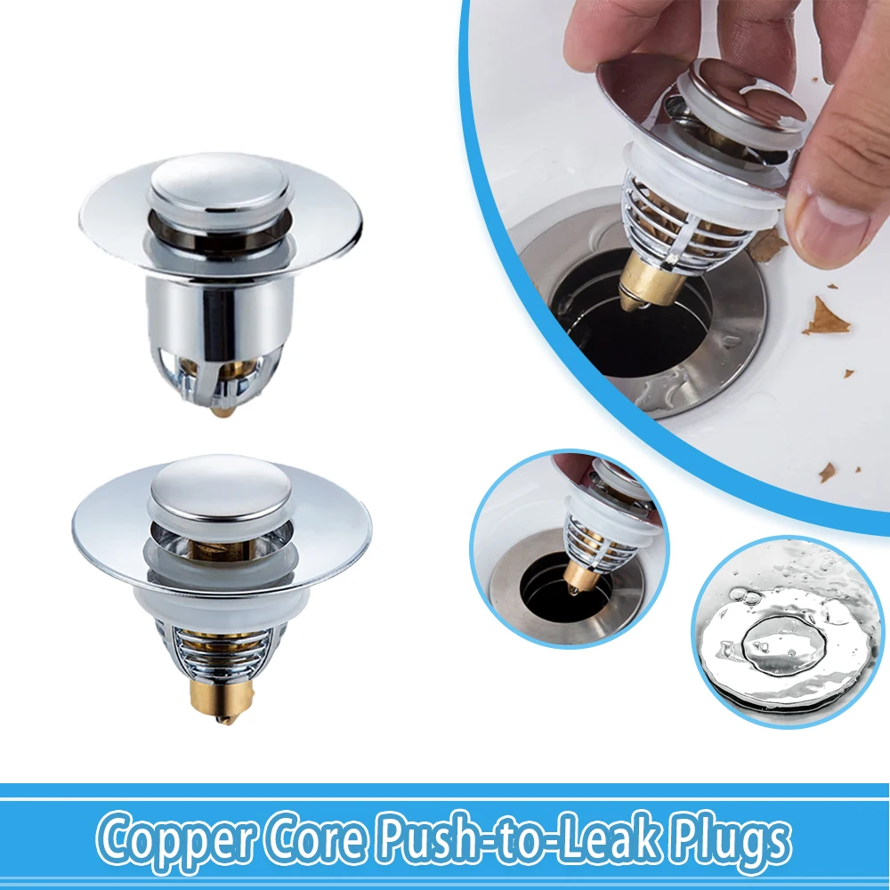 Bathtub Stopper Pop-up Bounce Core Drain Filter Hair Catcher Deodorant Steel