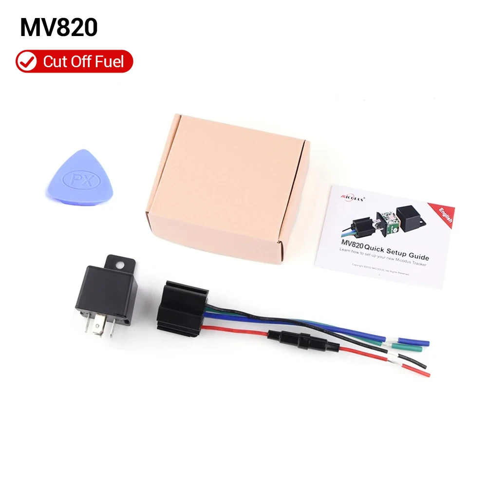 MiCODUS Relay GPS Tracker Car MV820 9-90V Cut Off Fuel Mini GPS Tracker For Car Realtime Track Vibrate Alert FREE APP