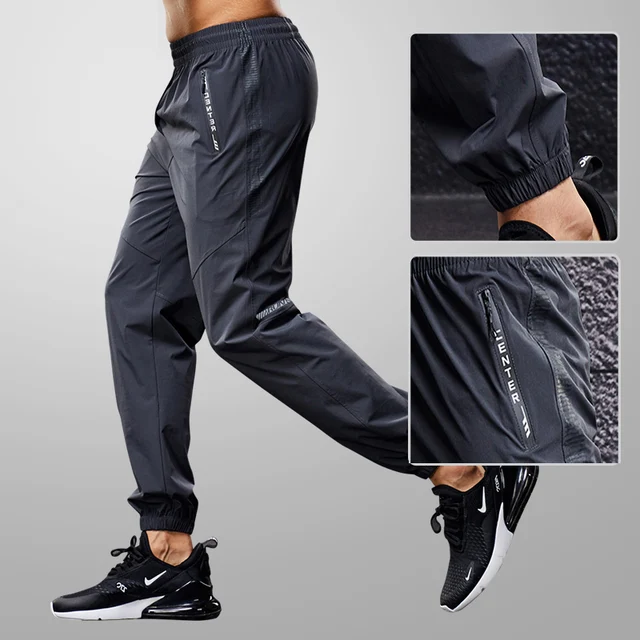 Quick Drying Sport  Pants Men Running Pants With Zipper Pockets Training  Joggings Men Pants Soccer Pants Fitness Pants For Men gray  A1
