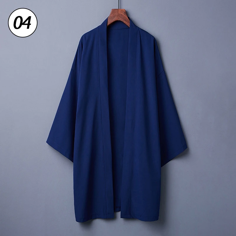 Men Ukiyo-e Style Long Hanfu Cloak Unisex Japanese Kimono Poncho Summer Casual Loose Yukata Haori Beach Shirts Cardigan