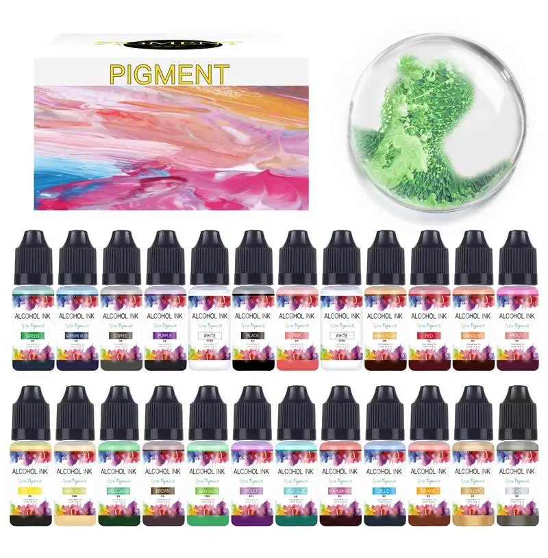 Epoxy resin pigment 10ml 22Colors Alcohol Ink Art Epoxy Resin Diffusion Pigment Liquid Colorant Dye For DIY UV Epoxy Resin Mold Jewelry Making