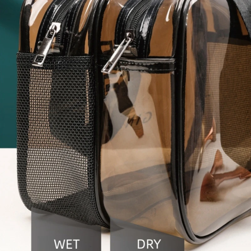 Travel Makeup Organizer Dry wet separation Make up Cosmetic Toiletry Kits Wash Bag Bathroom Storage Skin Care Skincare Plastic 2