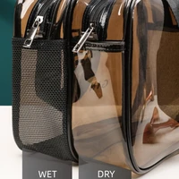 Travel Makeup Organizer Dry wet separation Make up Cosmetic Toiletry Kits Wash Bag Bathroom Storage Skin Care Skincare Plastic 2