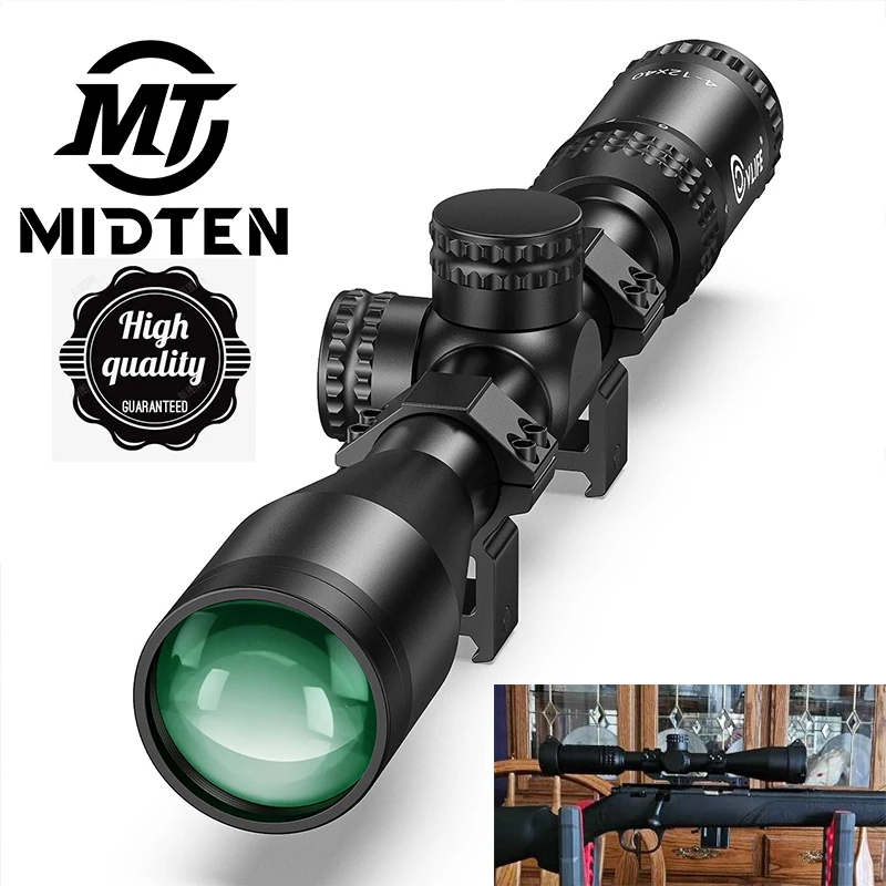 MIDTEN 4-12x40 JackalHowl F02 Rifle Scope 1-inch Tube SFP 20mm Rings Second Focal Plane Long Eye Relief 30 MOA