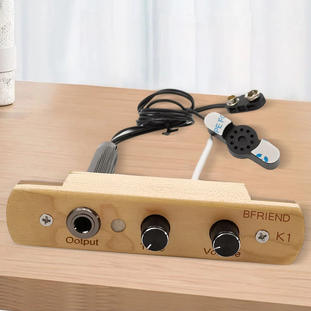 Cajon Box Drum Preamp/Pickup with Tone Volume Control Musical Instrument Pickup Output Jack Percussion Instruments Accessories