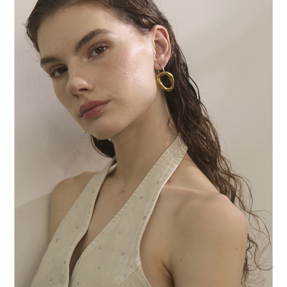 Yhpup Stainless Steel Drop Earrings Women
