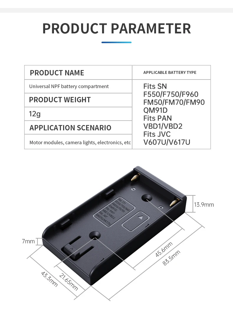 Description Picture 4 of itemNP F Battery Adapter Plate Mount Plate Photography Accessories for Universal Camera Support Charging NP F Battery Charger