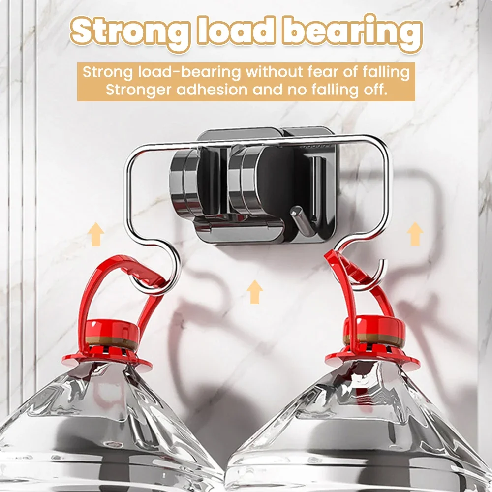 Description Picture 5 of itemAdjustable Shower Head Bracket with Hooks Wall Mounted Shower Bracket with Hooks Self-Adhesive Handheld Bracket Bathroom