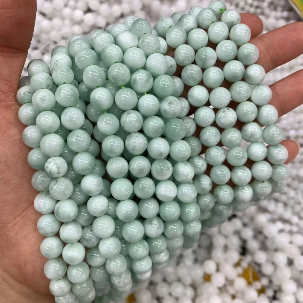 

Genuine Angelite Stone Round Beads Women Stretch Bracelet 6mm 8mm 10mm Smooth Reiki Rare Charm energy Stone Party Gift Wholesale