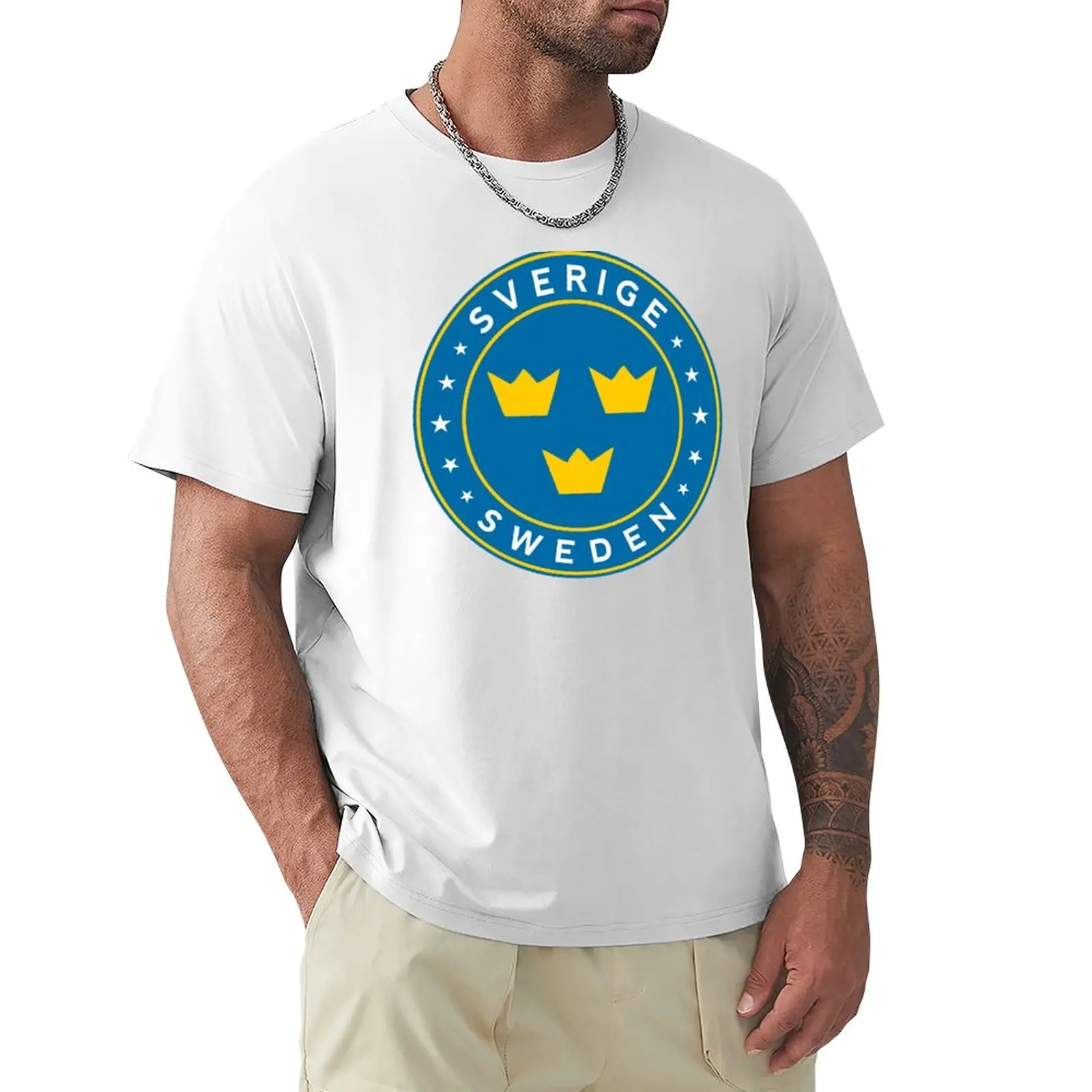 

Sweden, Sverige, sticker, circle T-Shirt oversized t shirt t shirt man sweat shirt men t shirts