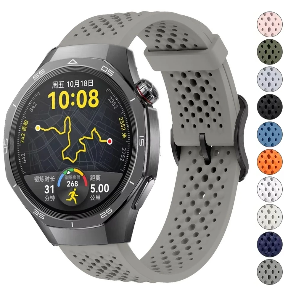 Breathable 22mm Silicone Watch Strap Replacement Bracelet