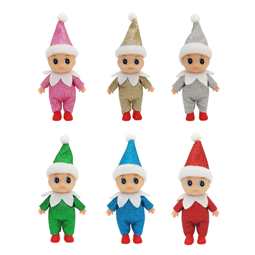 Baby Elf Mini Dolls Todder Elves Shining Kindness Kid Craft Christmas Babies Doll Toy Shelf Decoration Gift For Girls Boys Kids diy wooden book nook shelf insert kits miniature books library saint church bookends doll houses bookshelf handmade crafts gifts