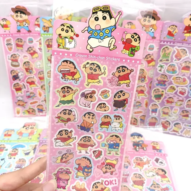 20Sheets Mix Crayon Shin-chan Anime Stickers 10Sheets Cute Hand Acount  Suitcase Phone Case Laptop Stickers Kids Toys Gifts 6