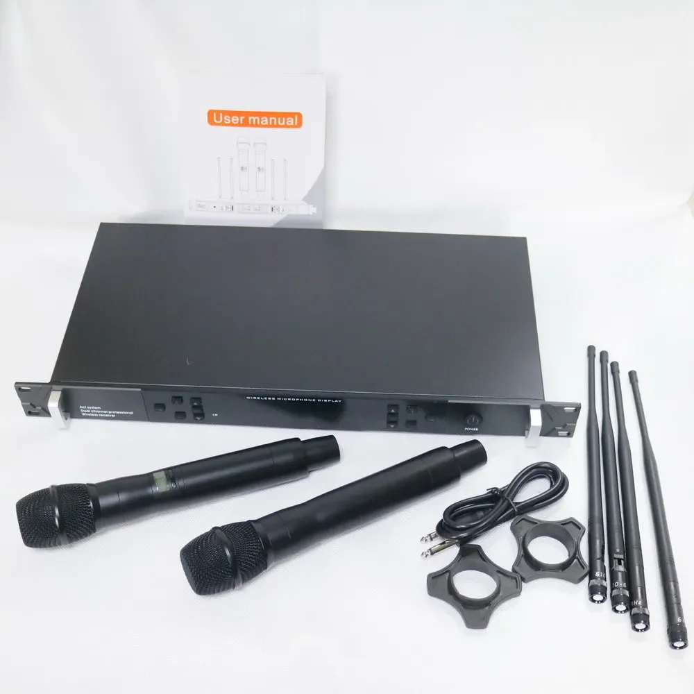 Pro UR4D Beta87 듀얼 채널 디지털 무선 마이크 수신기 시스템 H4 J4 530-580 MHz 트루 다이버시티 마이크로폰
