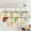 Children's Home Clothes Suit Cotton Autumn Pants Toddler Girls Soft Pajamas Long Sleeve Tops+Pant Baby Autumn And Winter Wear 1