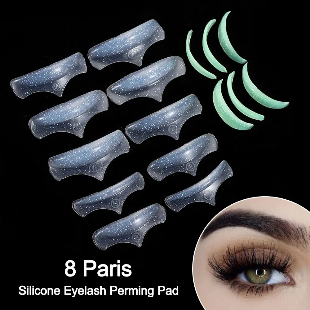 

8 Paris Lashes Extension Supplies Silicone Eyelash Perming Pad Applicator Tools Reusable Eye Curler Rods Beauty Tool