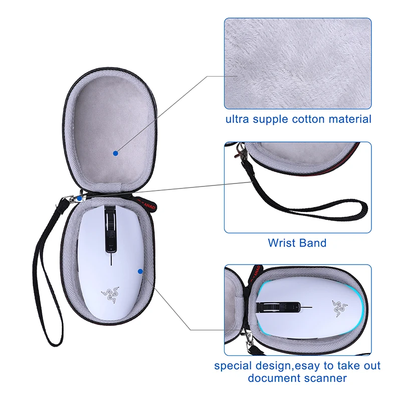 Xanad Eva Case Duro para Razer Orochi v2 Móvel sem Fio Gaming Mouse Bolsa de Armazenamento de Transporte de Proteção - Imagem 2