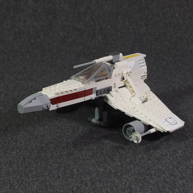 새로운 우주선 MOC E-Wing 전투기 빌딩 블록, 우주 브릭 모델, 스카이워커 X-Wing 전투기 DIY 장난감 선물 수정