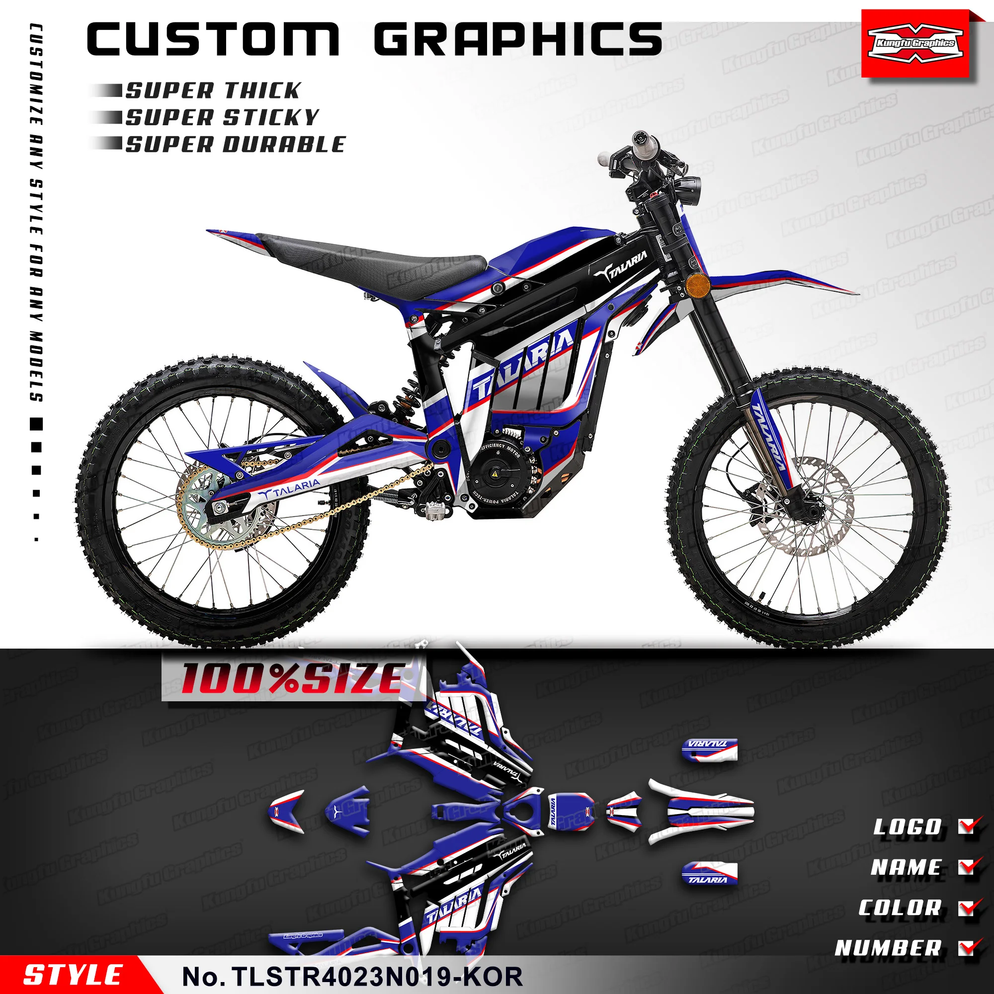 Kungfu Graphics Decalcomanie Complete Restyle Stickers Kit Per Talaria Sting R Mx L1E Sx3 Dirt Ebike