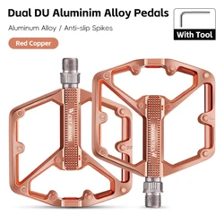 Ultralight Non - Slip Bicycle Pedals with DU Sealed Bearings (Red Copper)