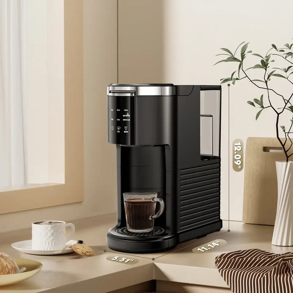 2-in-1 Coffee Maker with K-Cup and Ground Coffee Brew