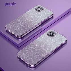 Luxury Gradient Glitter Plating Silicone Back Cover for OPPO Reno 4z (Sfdd purple)