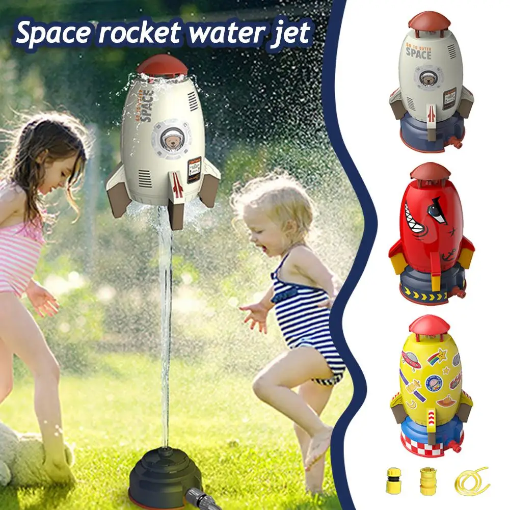 

Space Rocket Sprinkler Children's Rotating Flying Water Toy Outdoor Water Pressure Lift-off Sprinkler For Children Birthday B3R4
